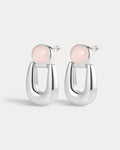 Rose Quartz Rio Earrings - Silver in Rose Gold — hero view