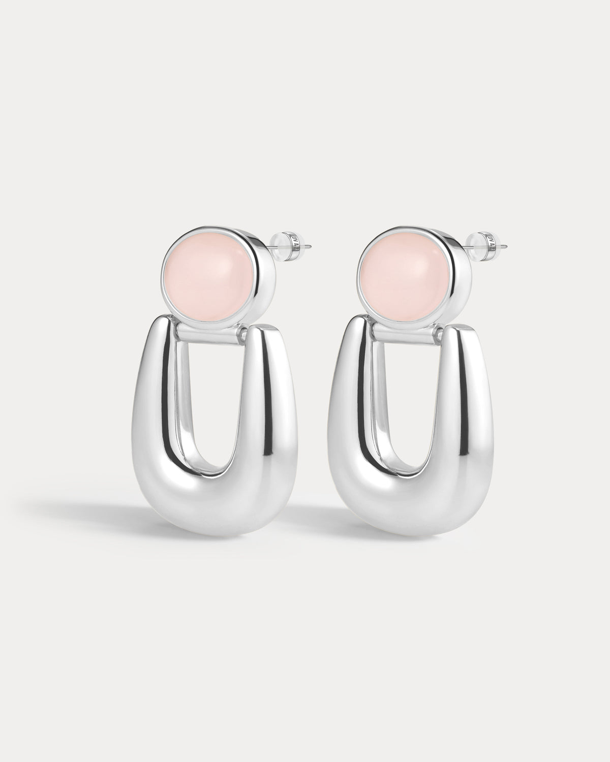Rose Quartz Rio Earrings - Silver in Rose Gold — hero view
