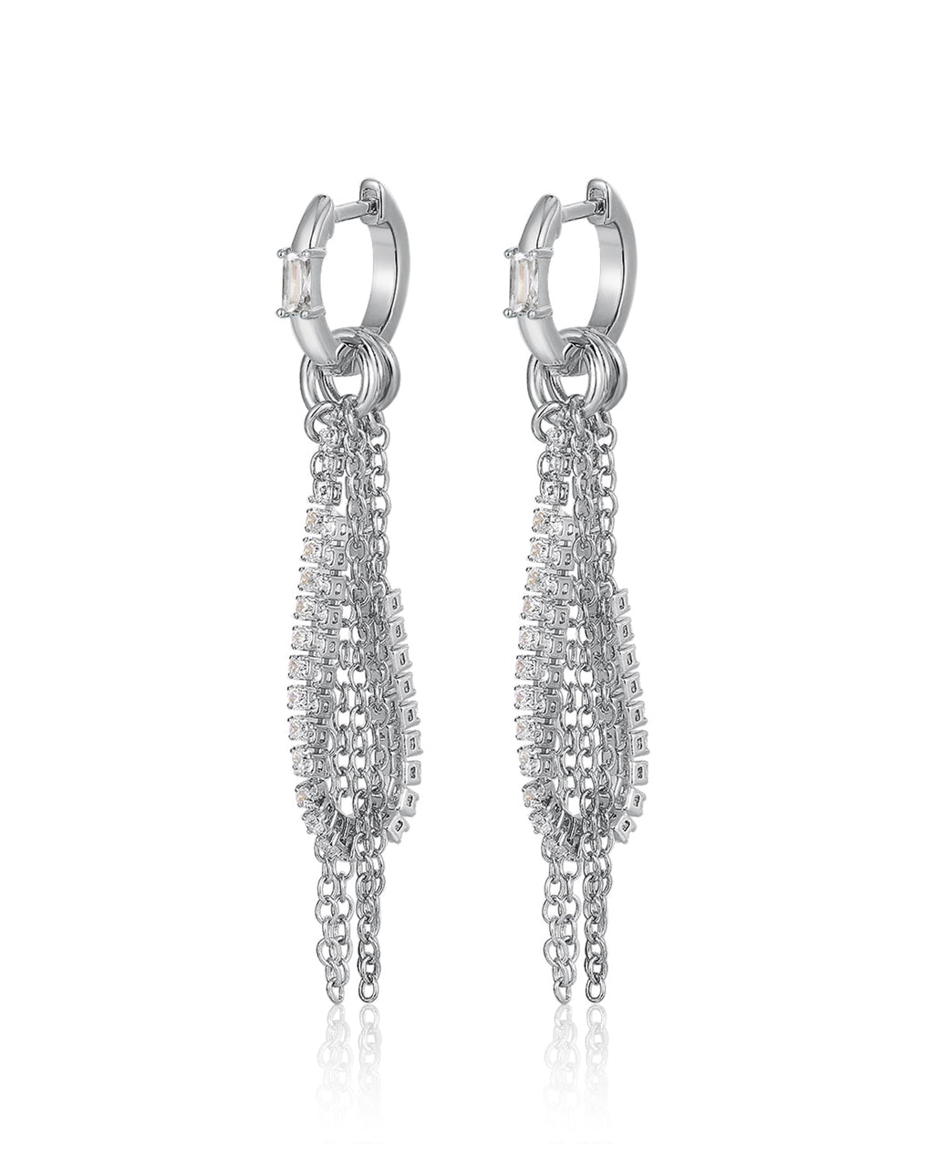 Rossi Chain Huggies - Silver — hero view