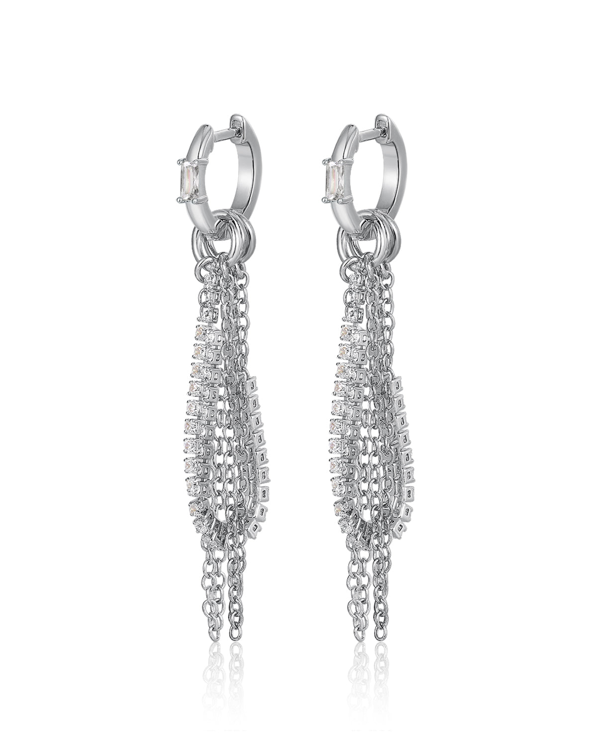 Rossi Chain Huggies - Silver — hero view