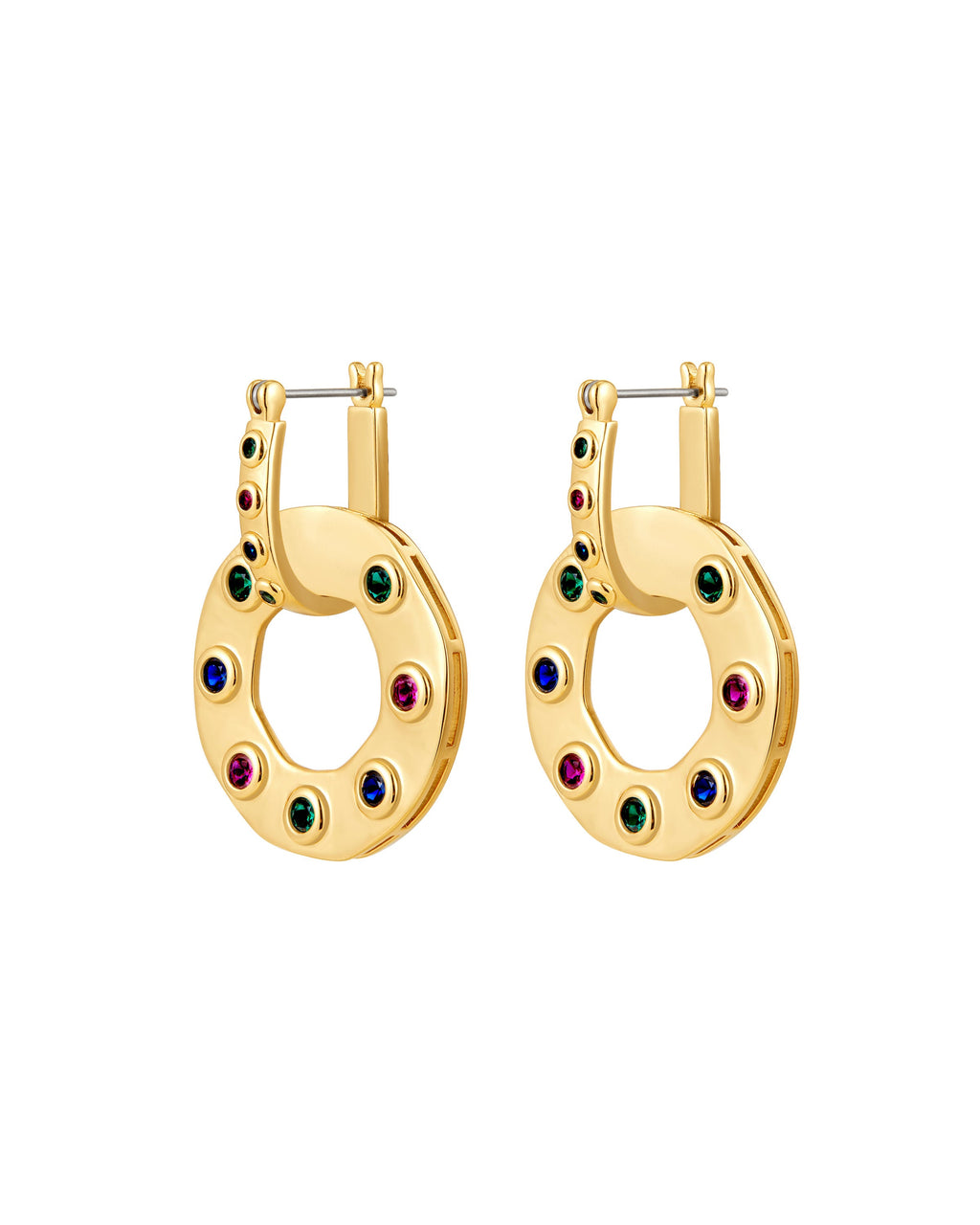 Royale Stone Statement Earrings in Gold — hero view