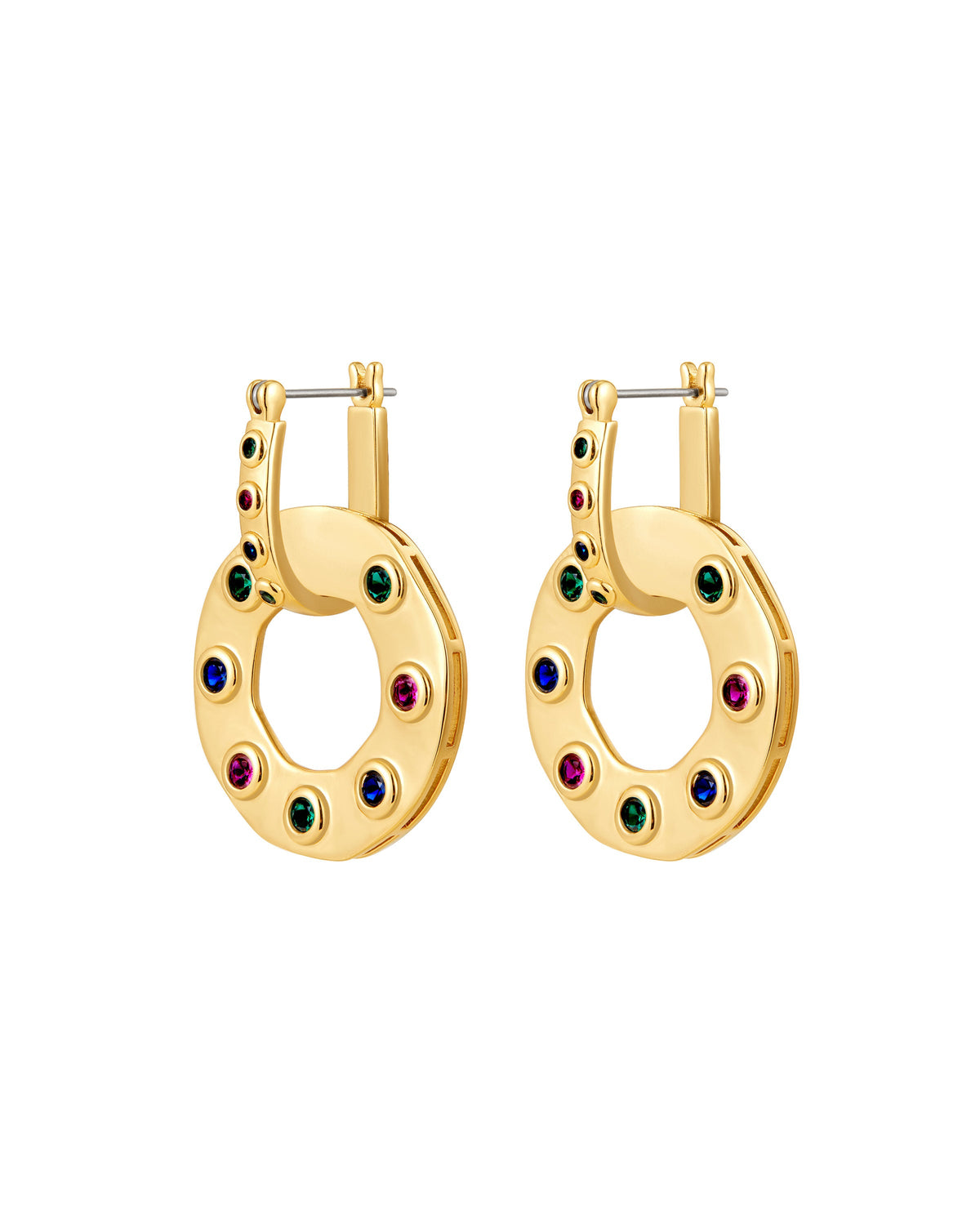 Royale Stone Statement Earrings in Gold — hero view