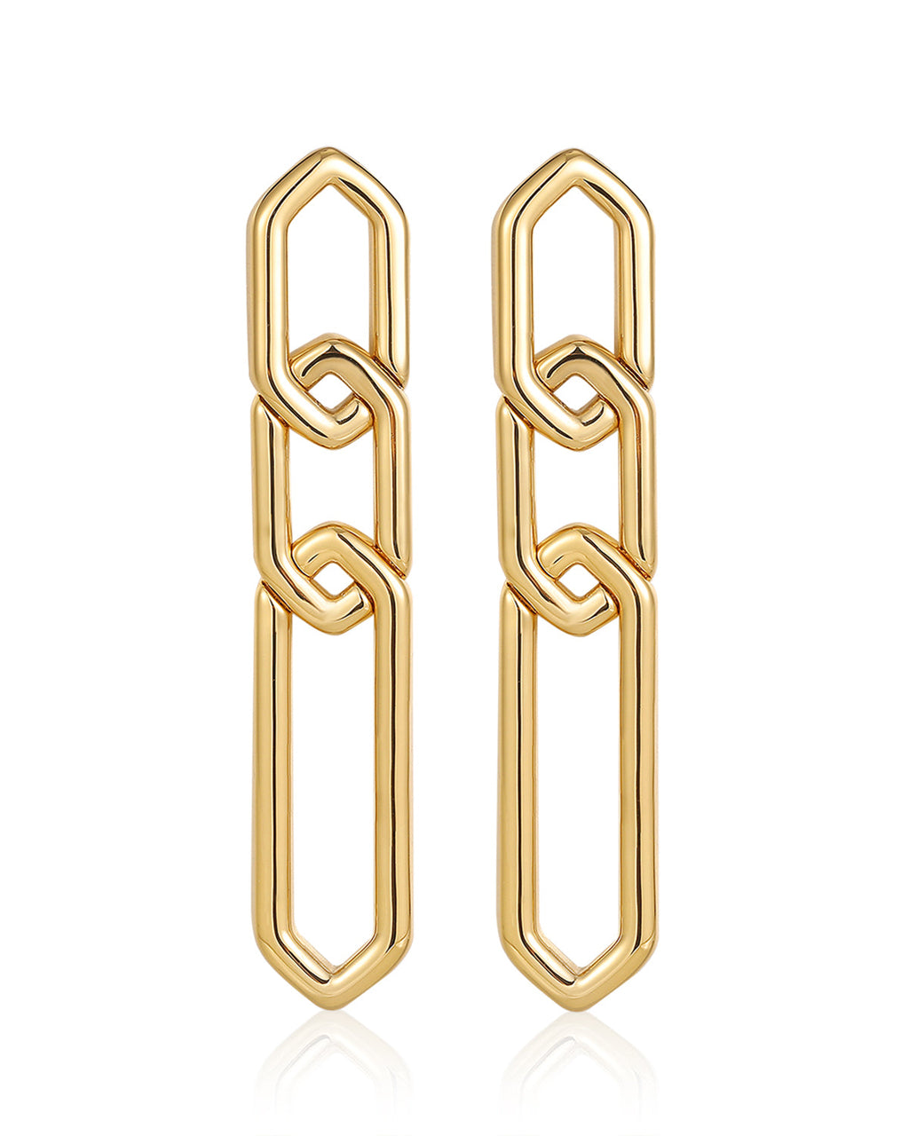 Slash Chain Studs - Gold