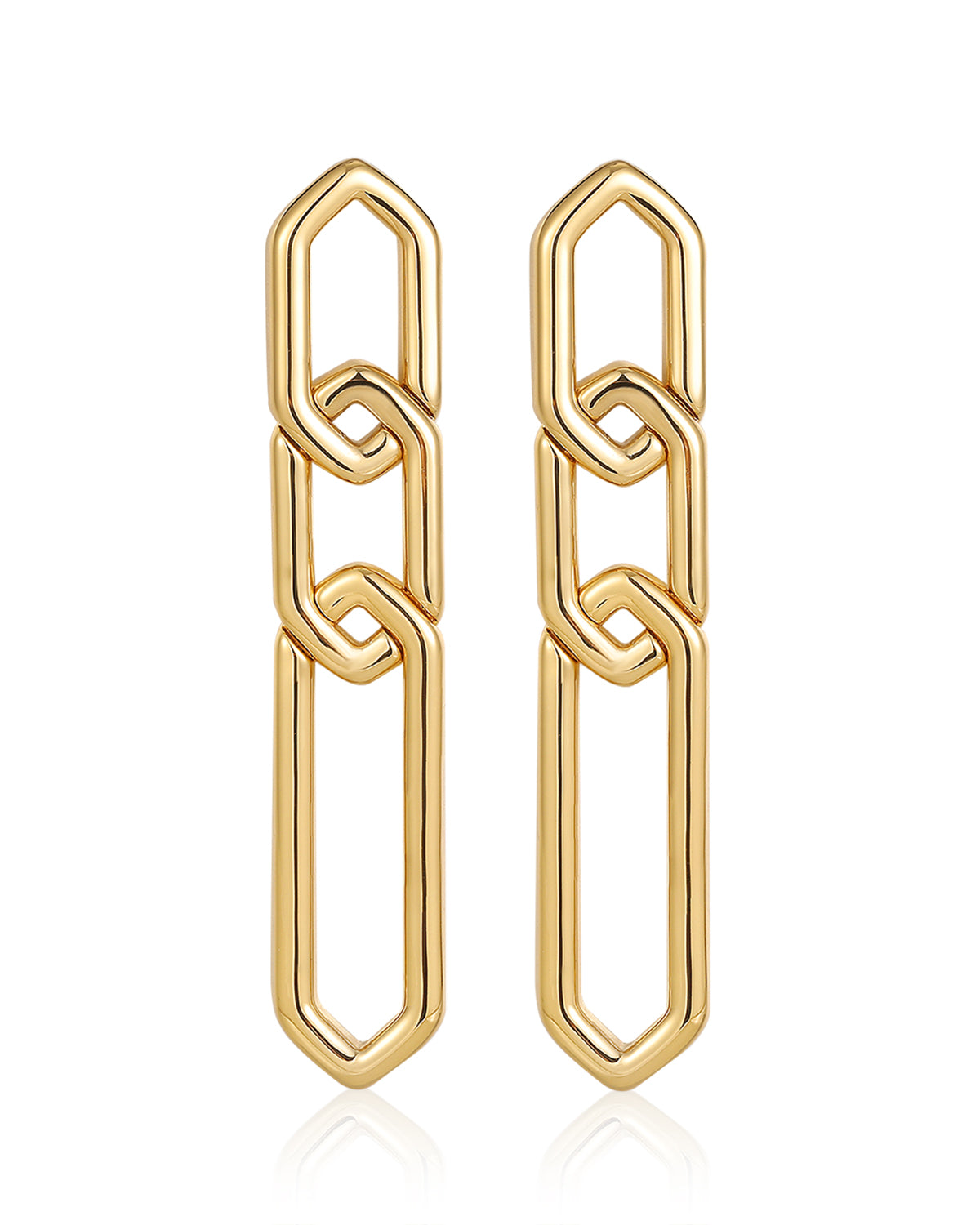Slash Chain Studs - Gold