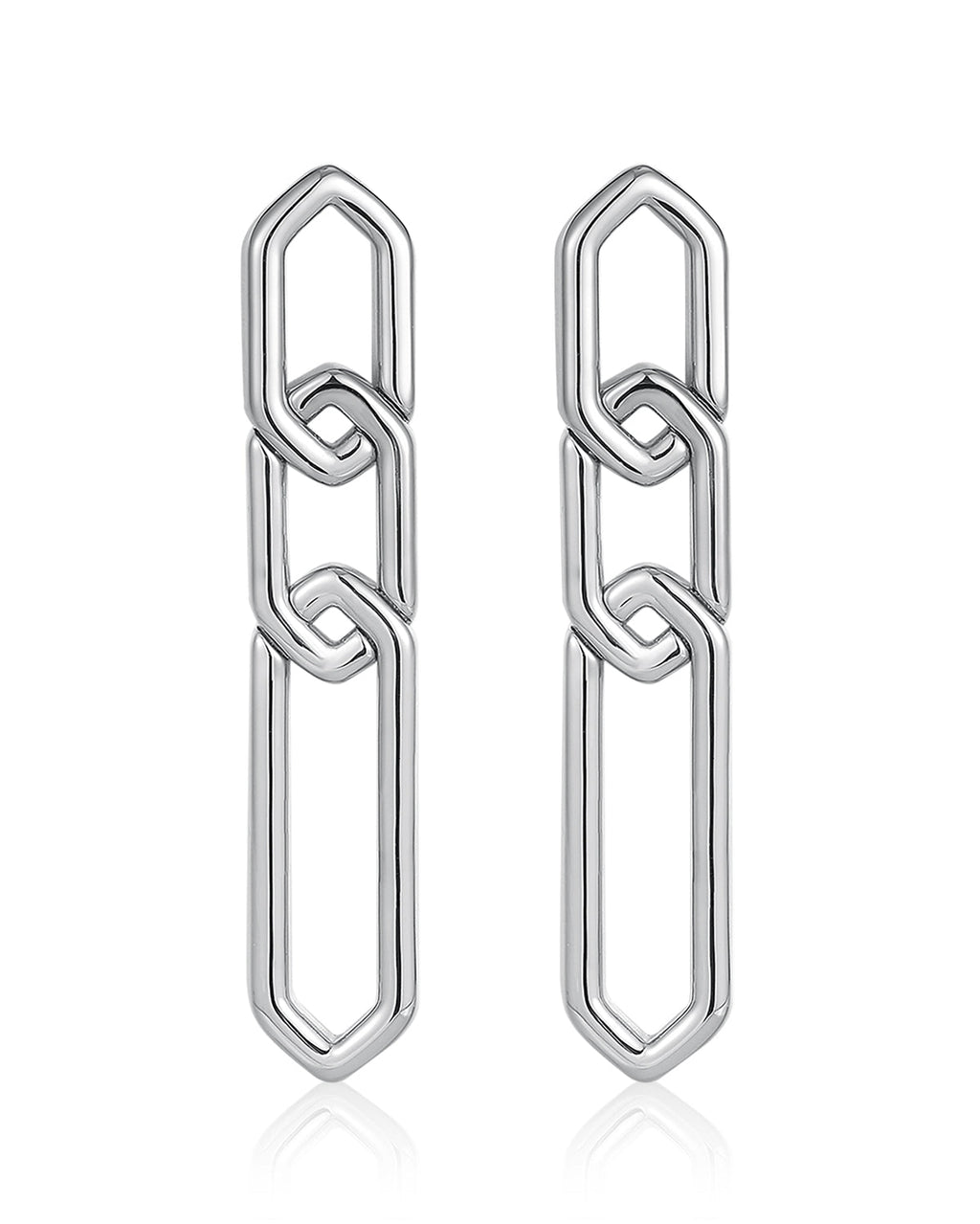 Slash Chain Studs - Silver