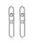 Slash Chain Studs - Silver