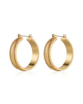 Wavey Snake Chain Hoops - Gold