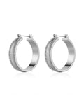 Wavey Snake Chain Hoops - Silver