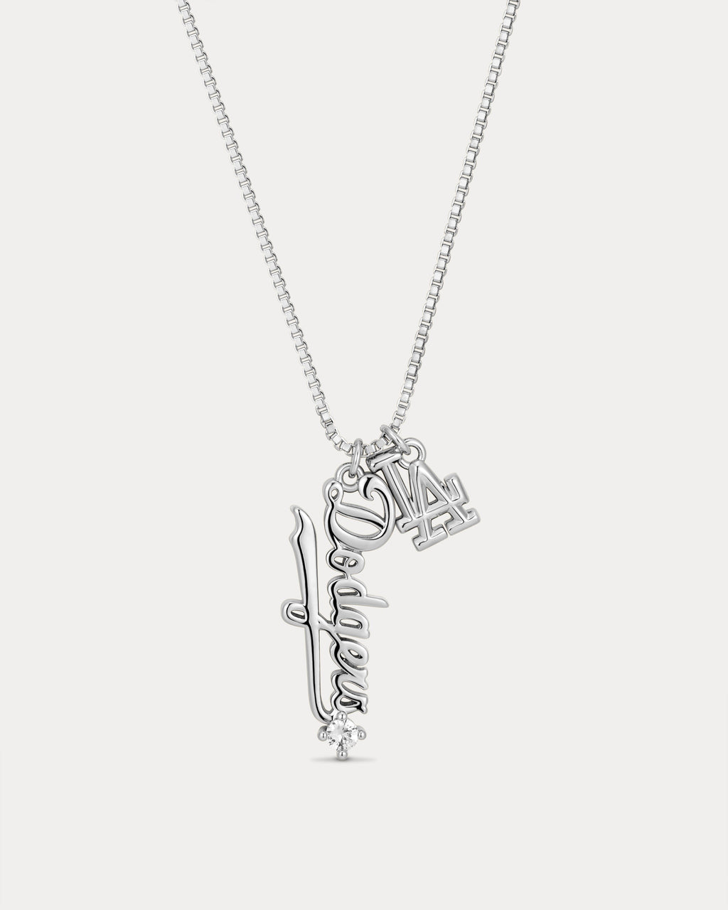 MLB Layered Nameplate Necklace in Silver — detail view 2
