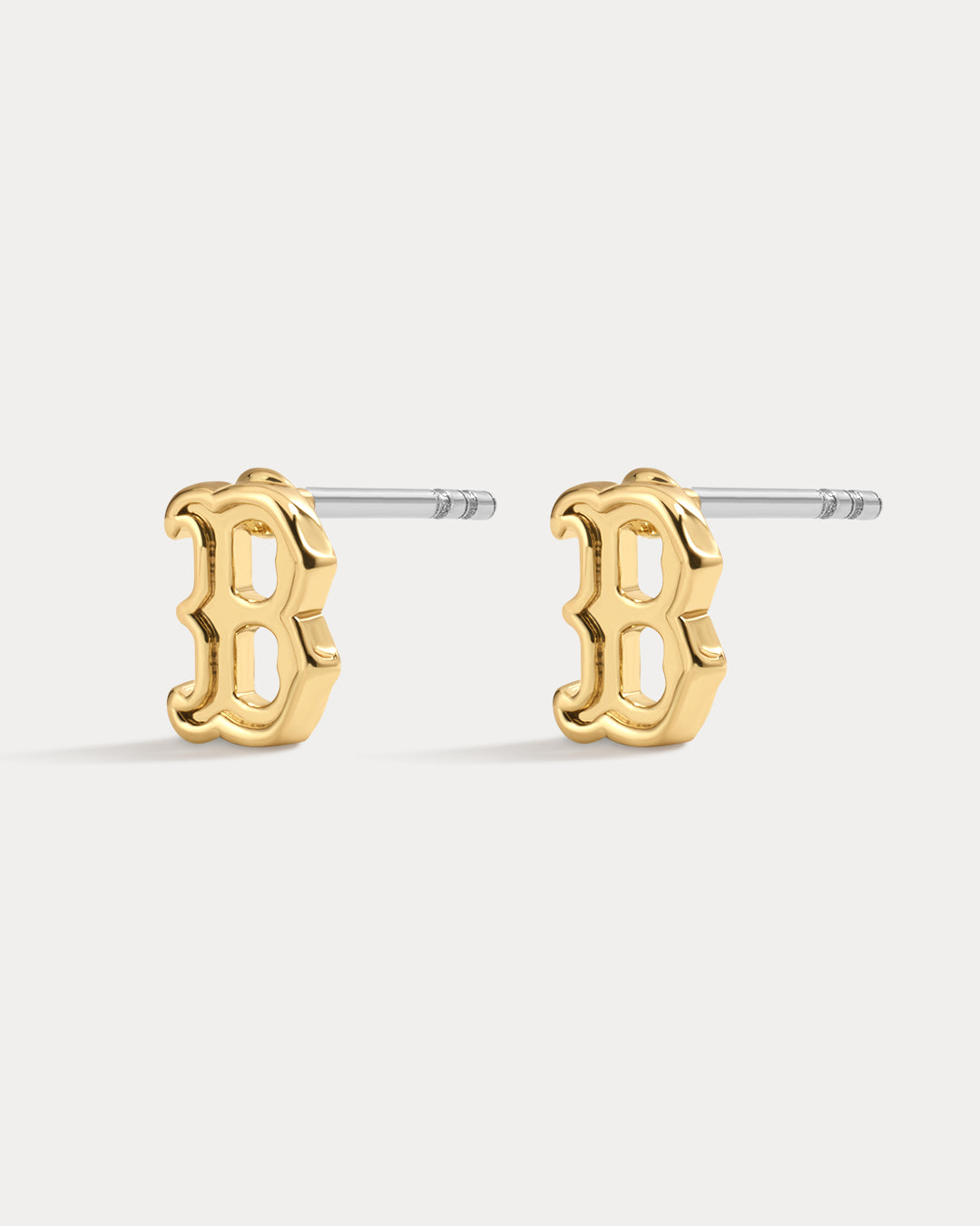 MLB Logo Studs in Gold — another angle 2