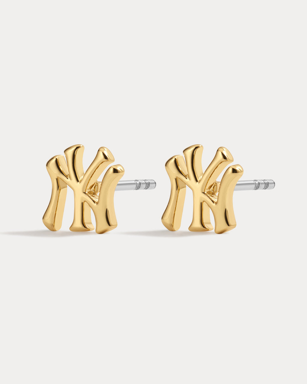 MLB Logo Studs in Gold — alternate angle 2