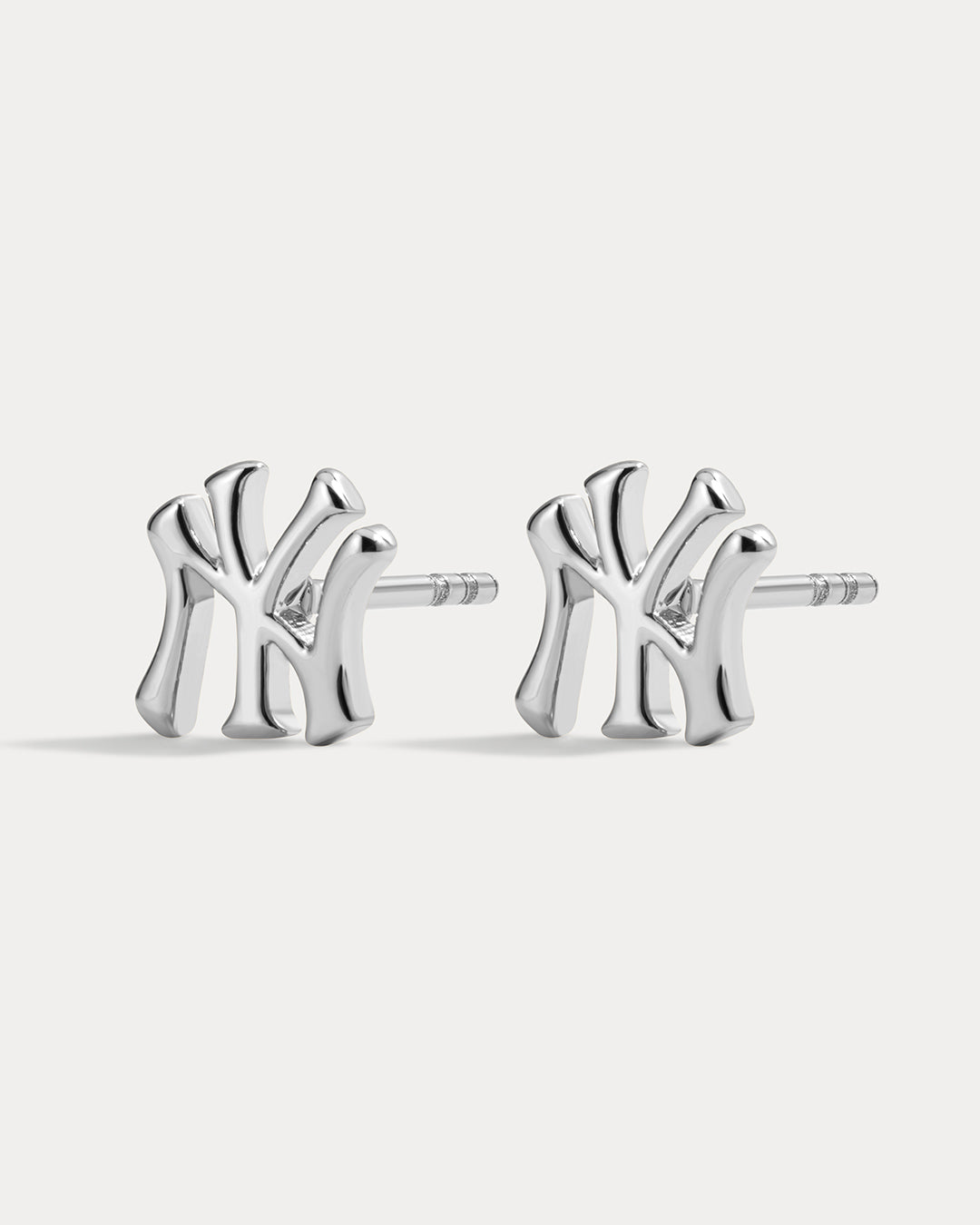 MLB Logo Studs in Silver — another angle 3