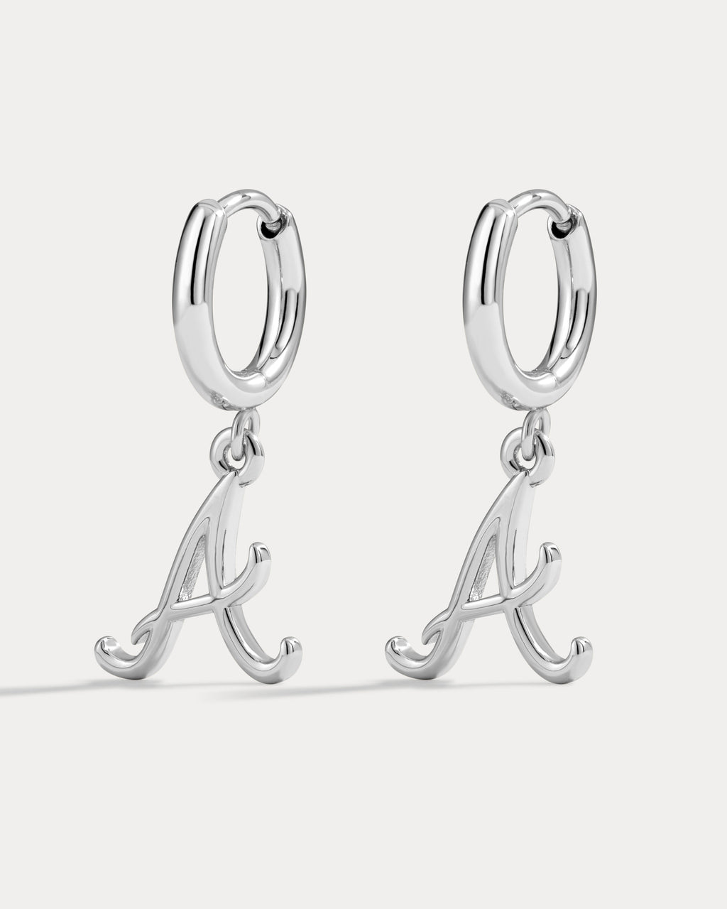 MLB Logo Charm Hoops in Silver — detail view 3