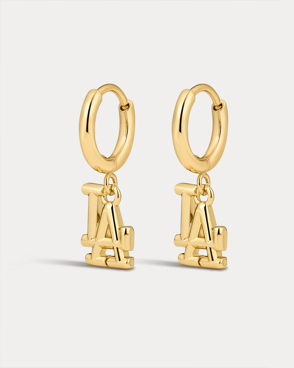 MLB Logo Charm Hoops in Gold