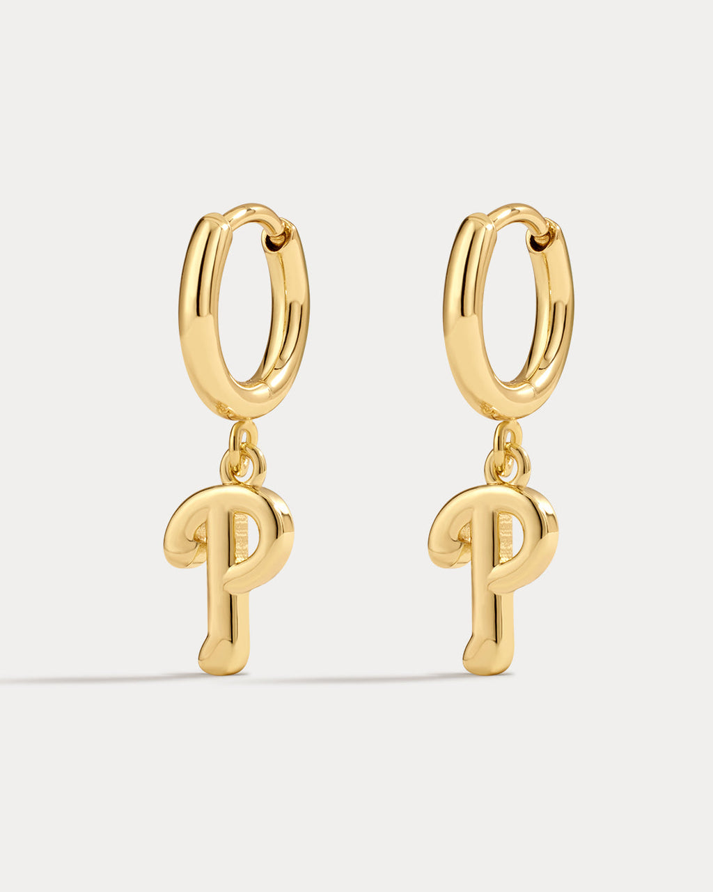 MLB Logo Charm Hoops in Gold — alternate view 2