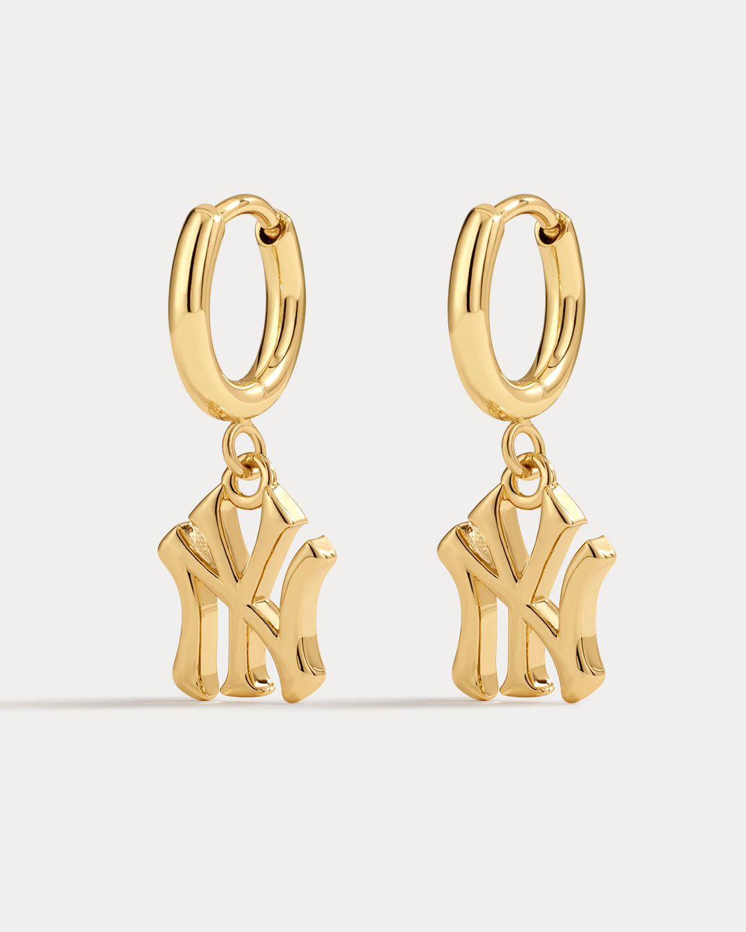 MLB Logo Charm Hoops in Gold — detail view