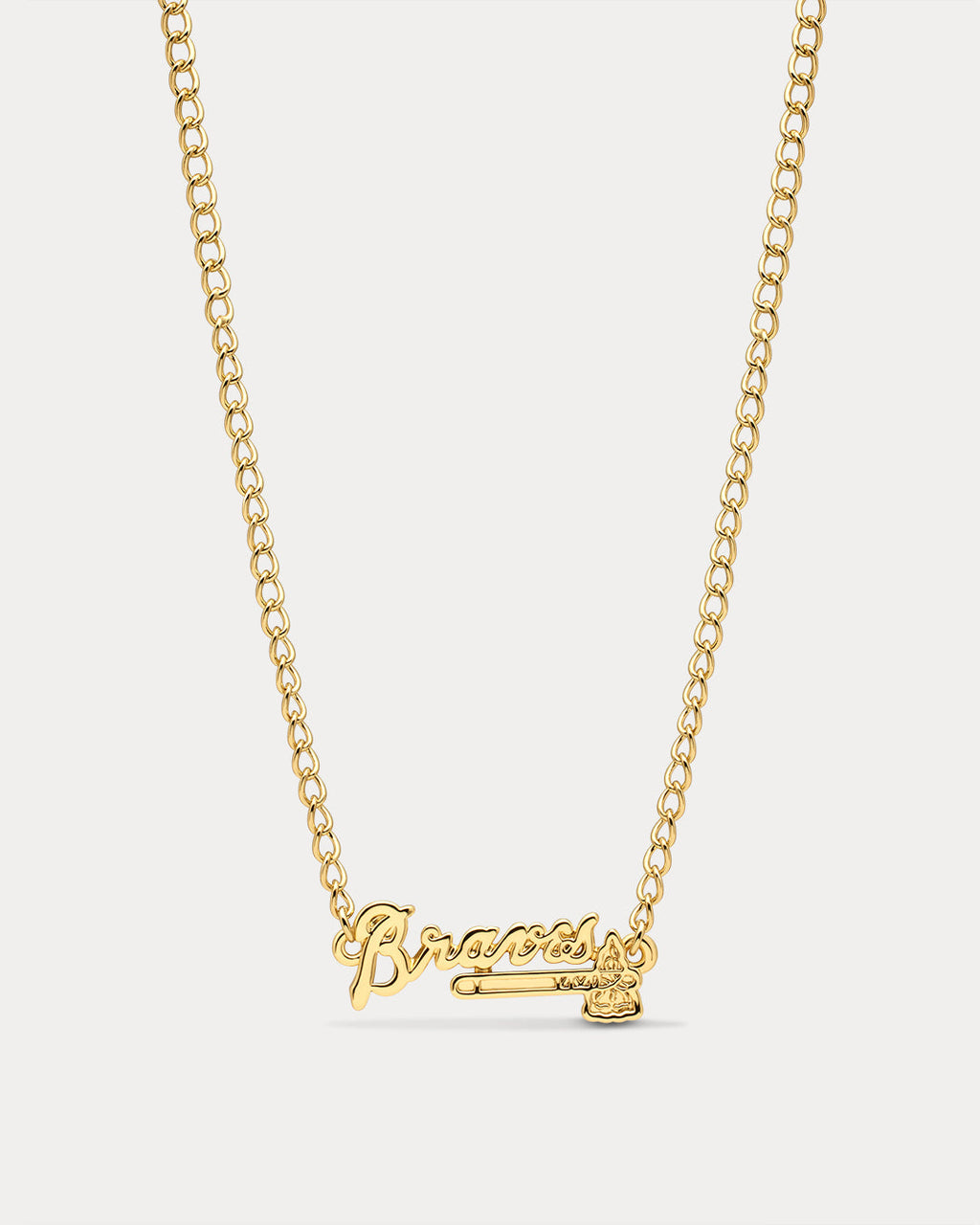 MLB Nameplate Necklace in Gold — another angle 2