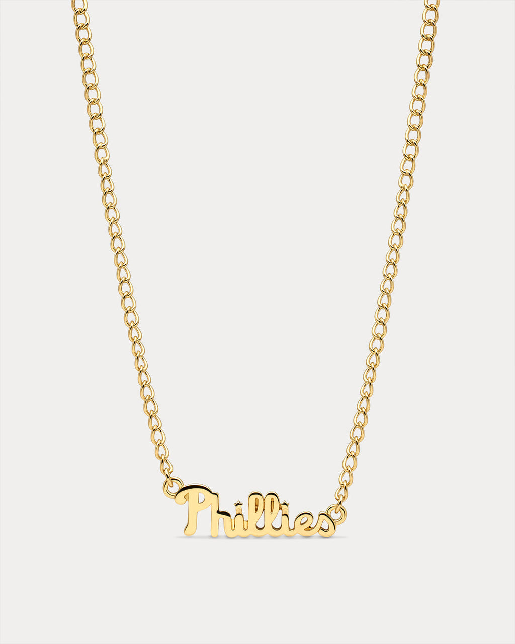MLB Nameplate Necklace in Gold — another angle