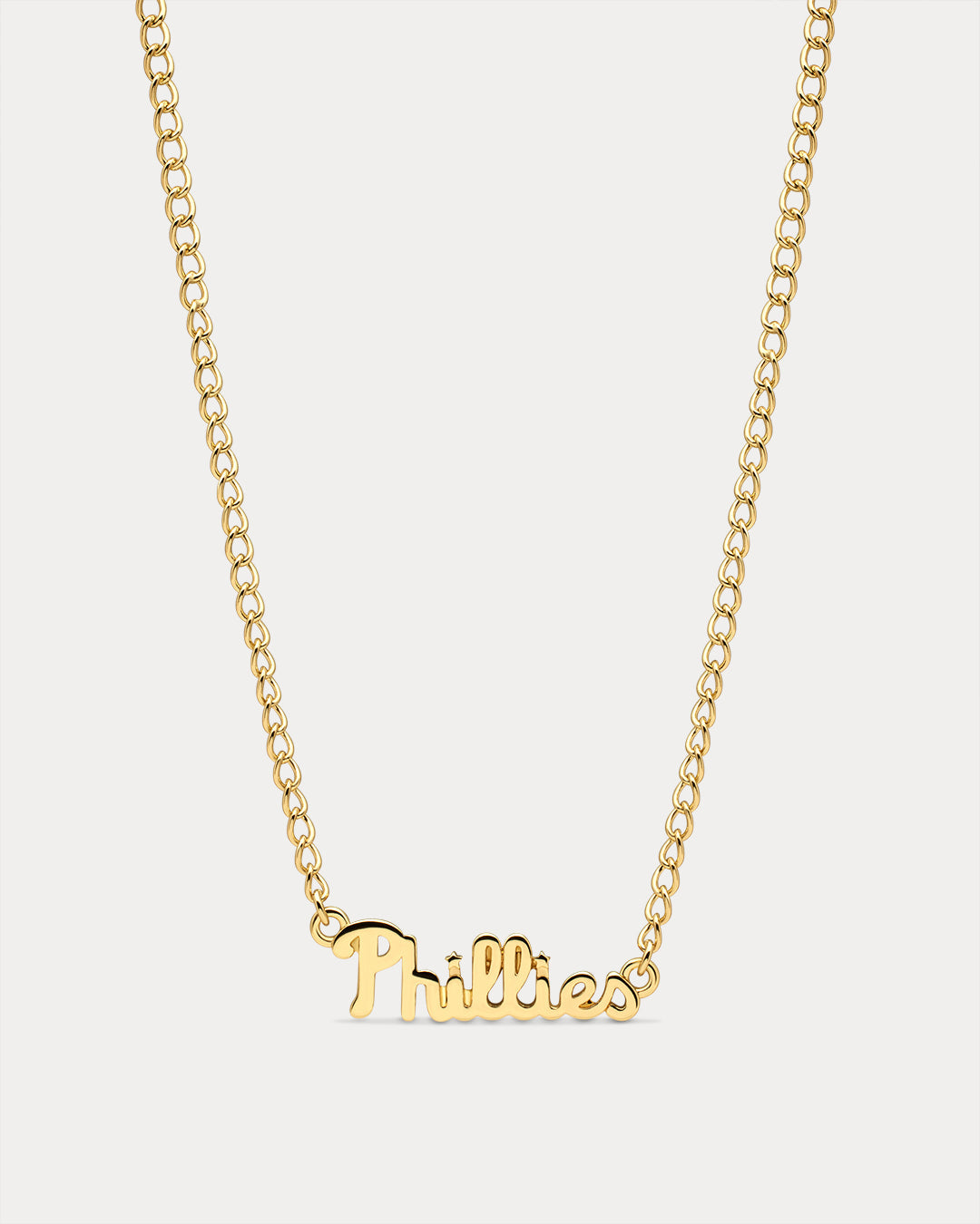 MLB Nameplate Necklace in Gold — another angle