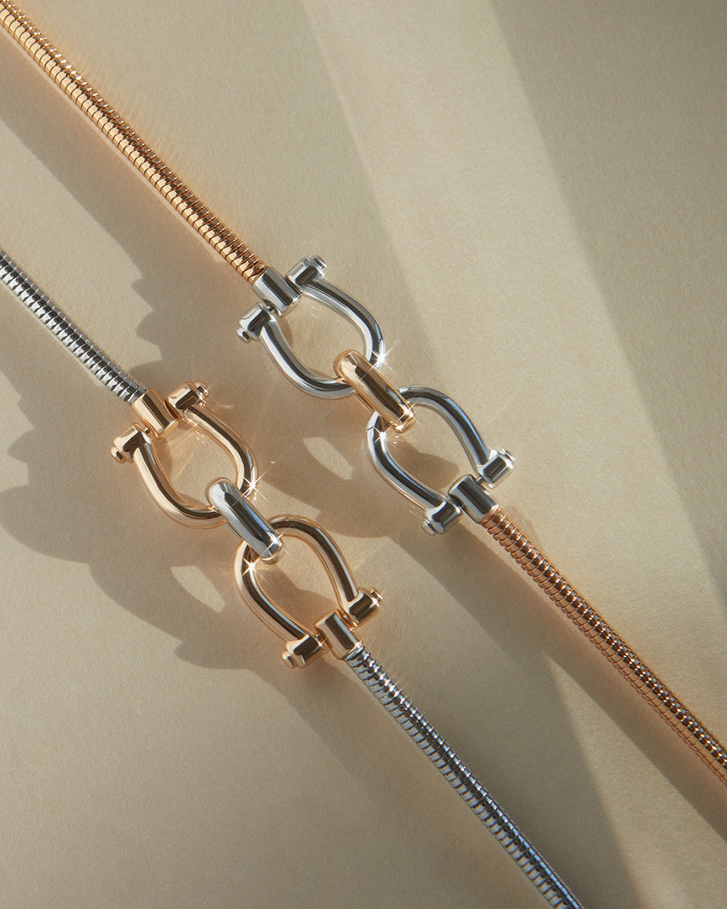 Two-Tone Horsebit Necklace — alternate view 2