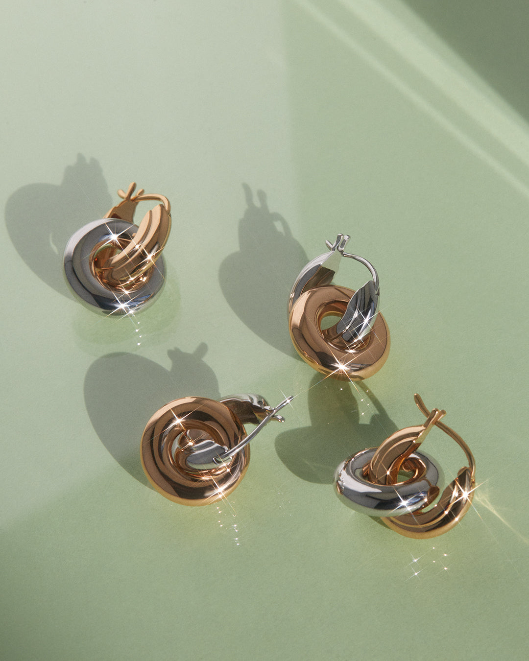 Two-Tone Interlock Hoops — alternate view