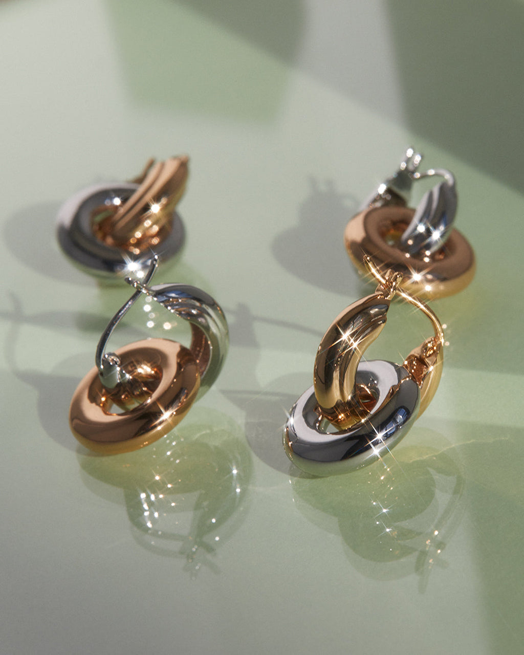 Two-Tone Interlock Hoops — detail view 2
