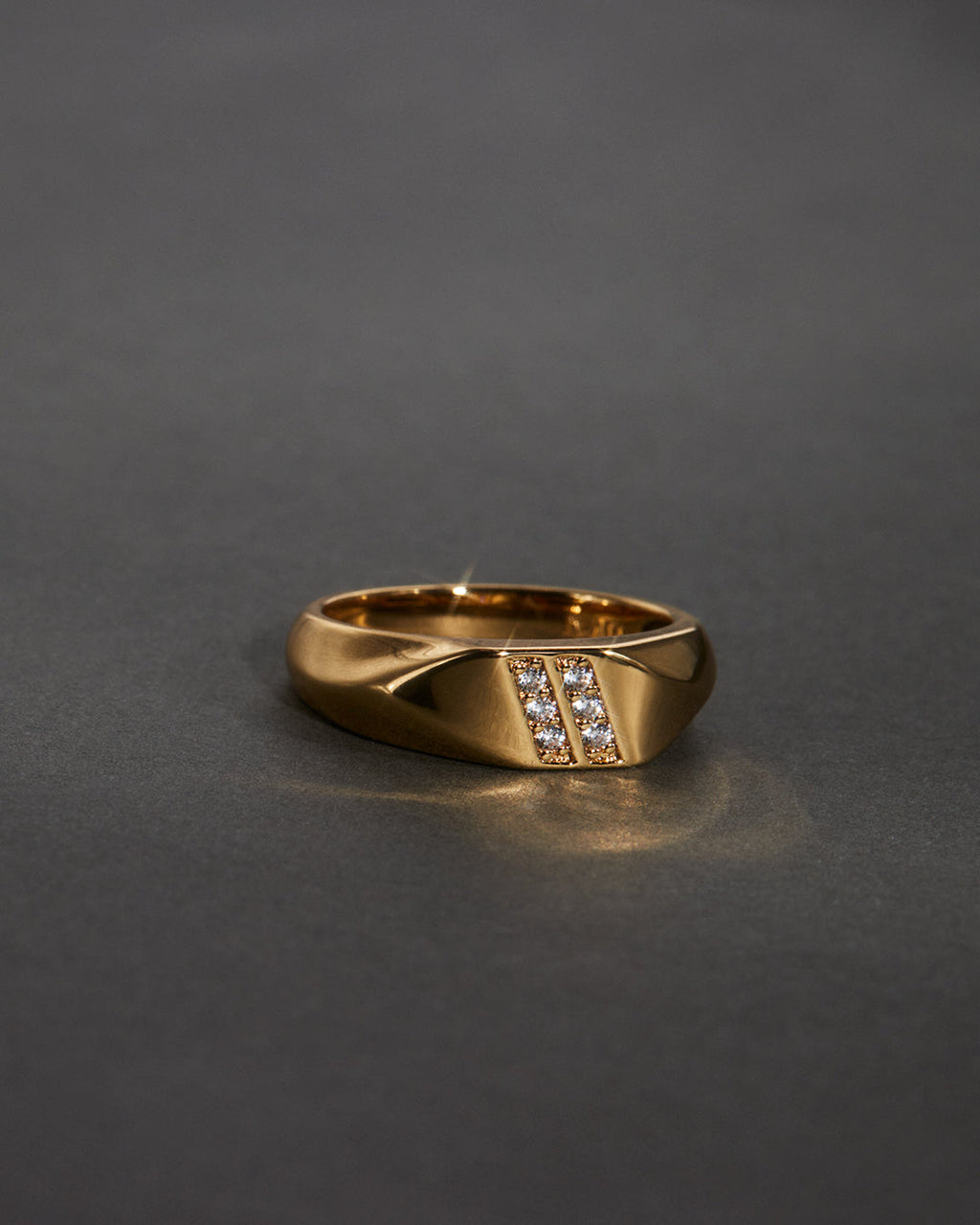 TT Two Stripe Ring in Gold — alternate view