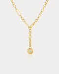 Wave Bezel Lariat in Gold - Necklaces