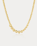 Wave Bezel Tennis Necklace in Gold