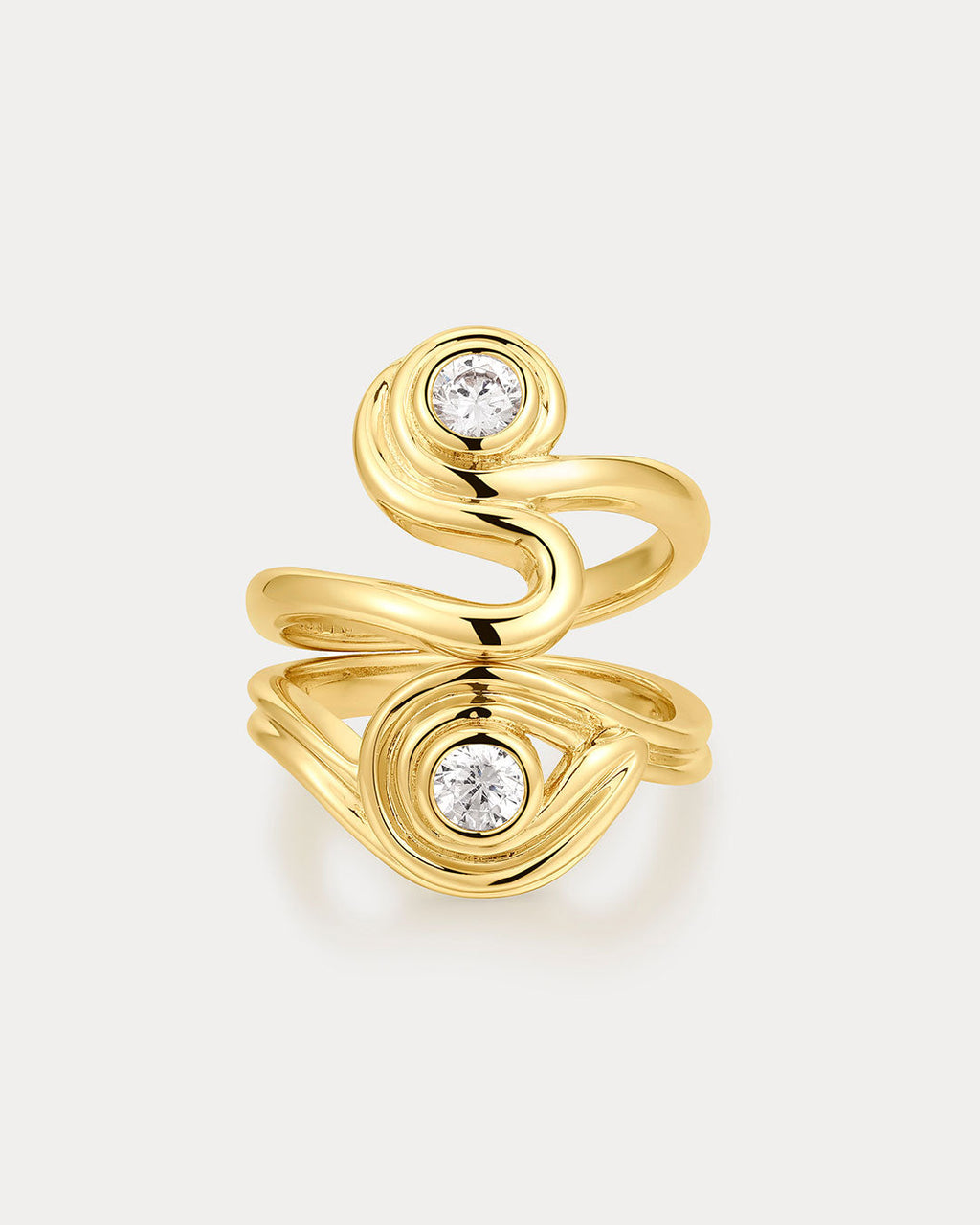 Wave Ring Set in Gold