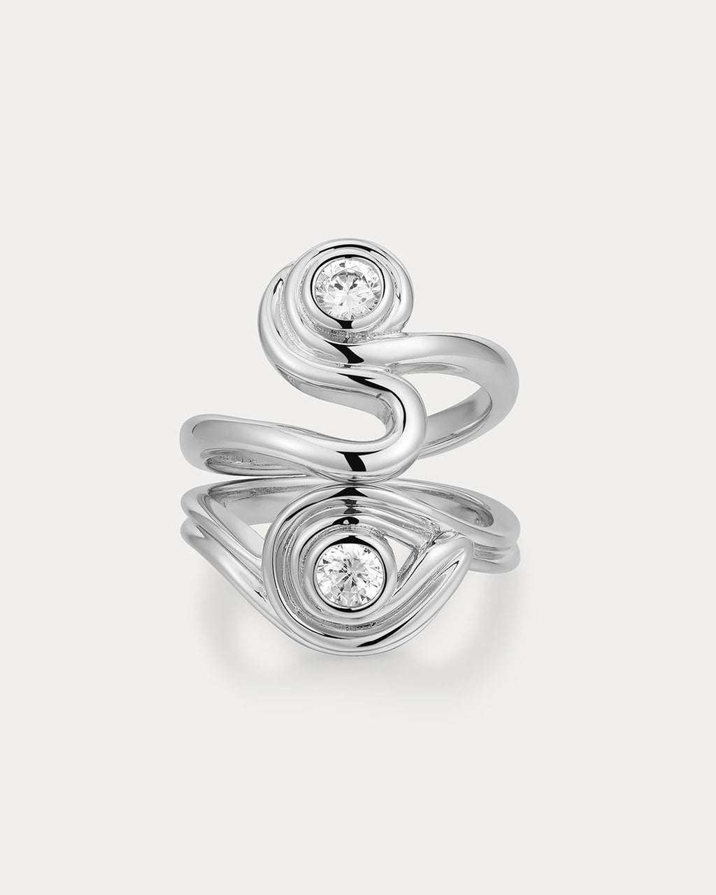 Wave Ring Set in Silver — alternate view