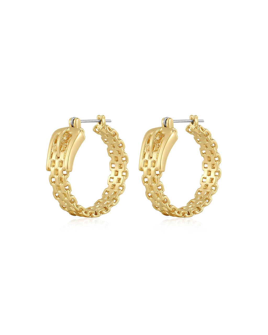 Woven Buckle Hoops - Gold