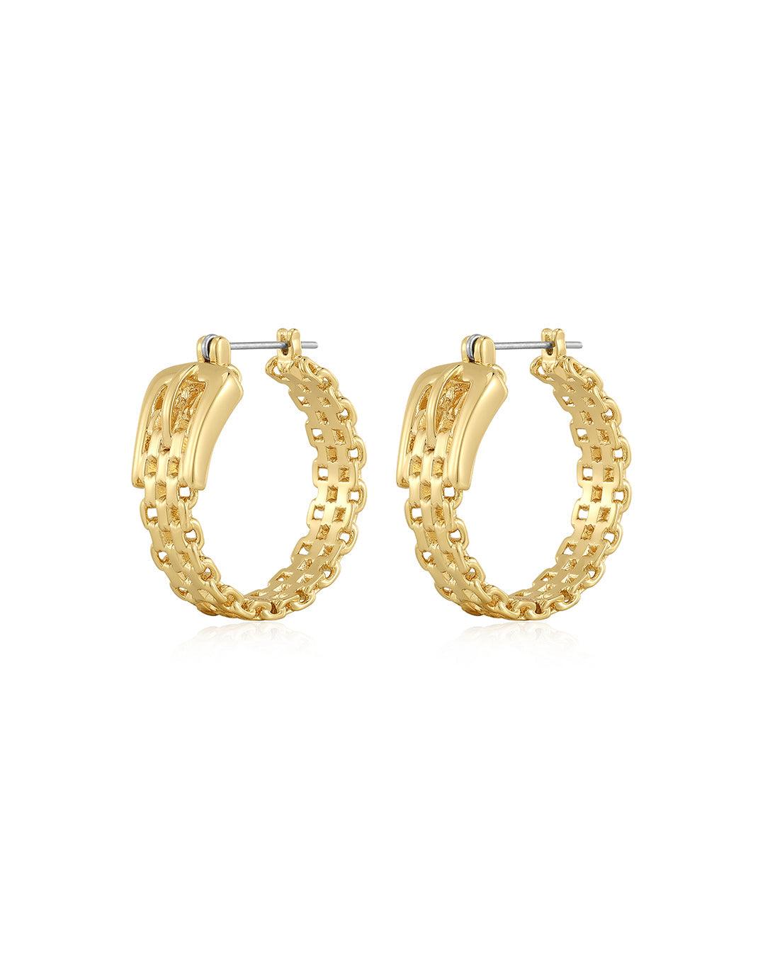 Woven Buckle Hoops - Gold