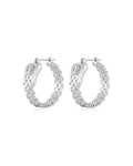 Woven Buckle Hoops - Silver