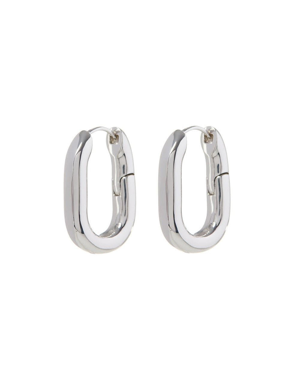 XL Chain Link Hoops - Silver