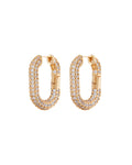 XL Pavé Chain Link Hoops - Gold