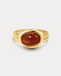 Amber Honey Resin Ring in Gold