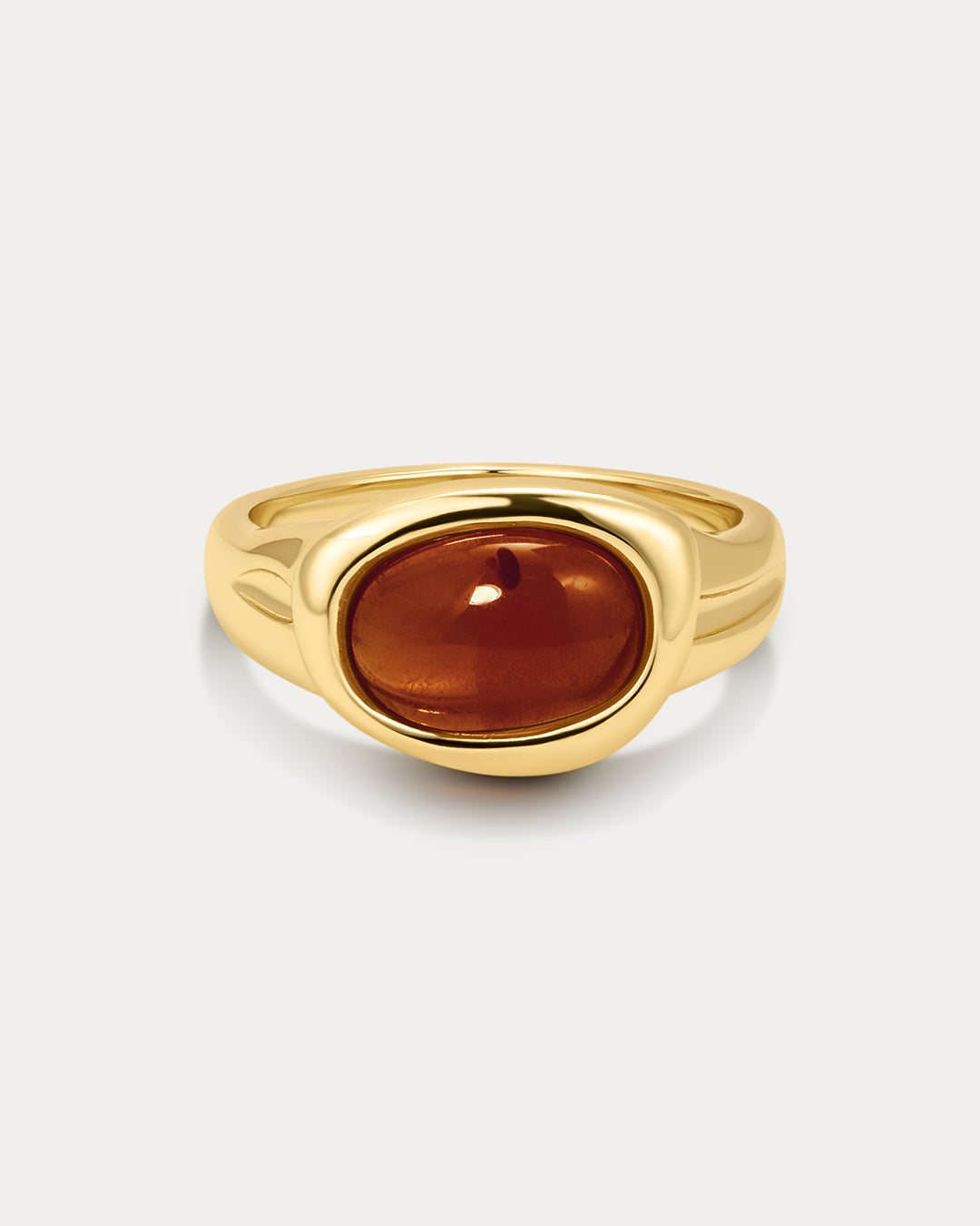 Amber Honey Resin Ring in Gold