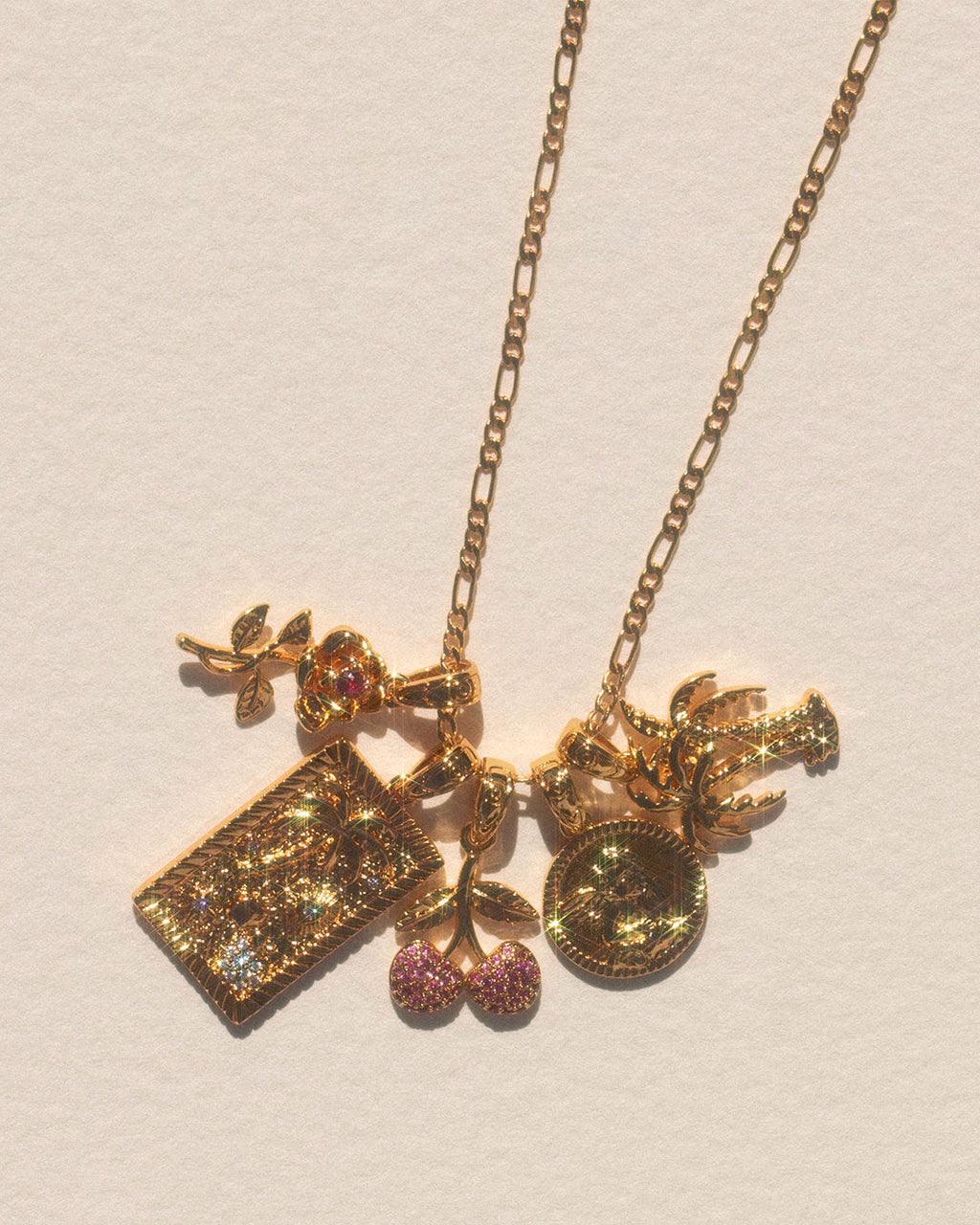 Tropicana Charm Necklace Set in Gold — alternate view