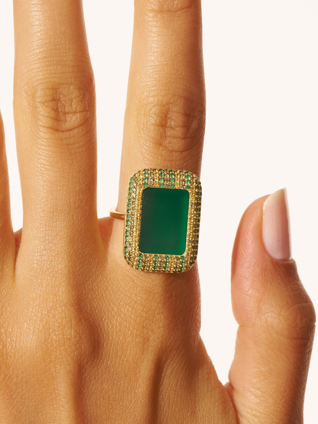 Karma Ring - Green Onyx - alternate view
