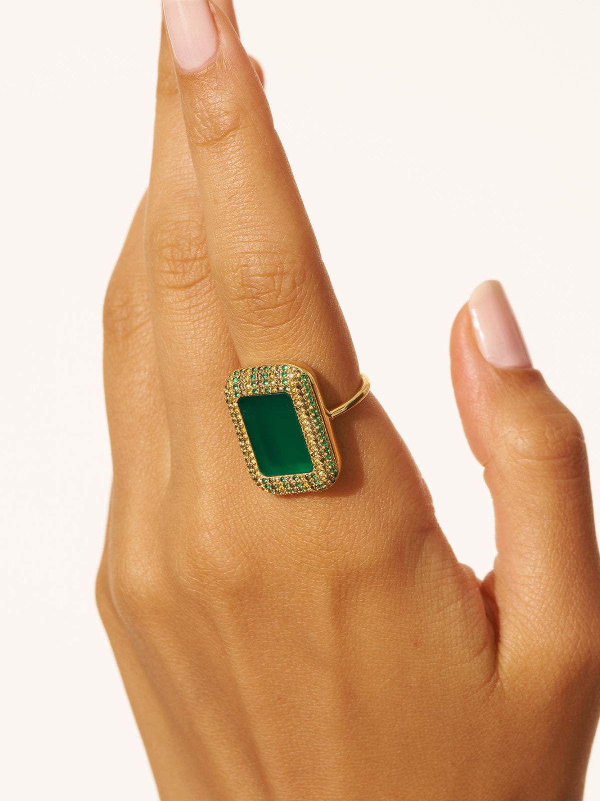 Karma Ring - Green Onyx - detail view