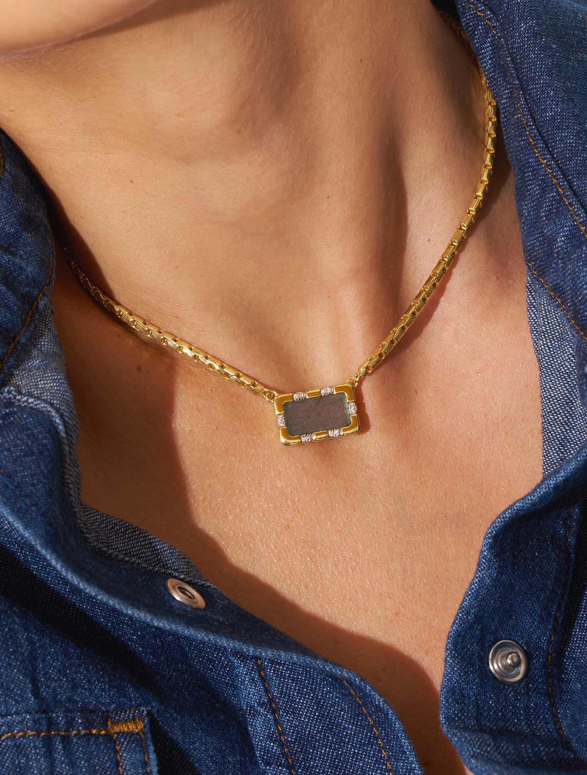 Bianca Necklace - Labradorite - alternate view