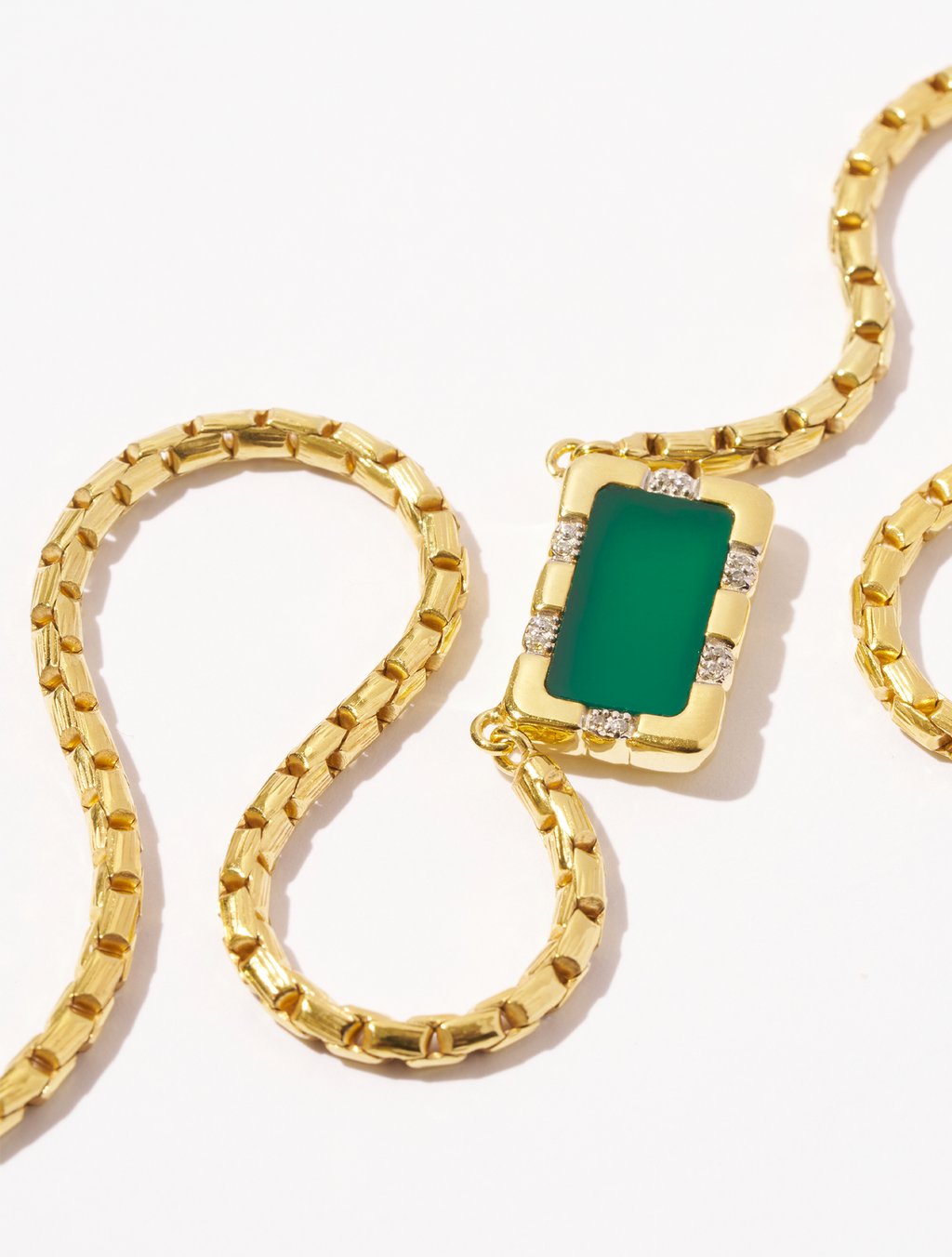 Bianca Necklace - Green Onyx - detail view