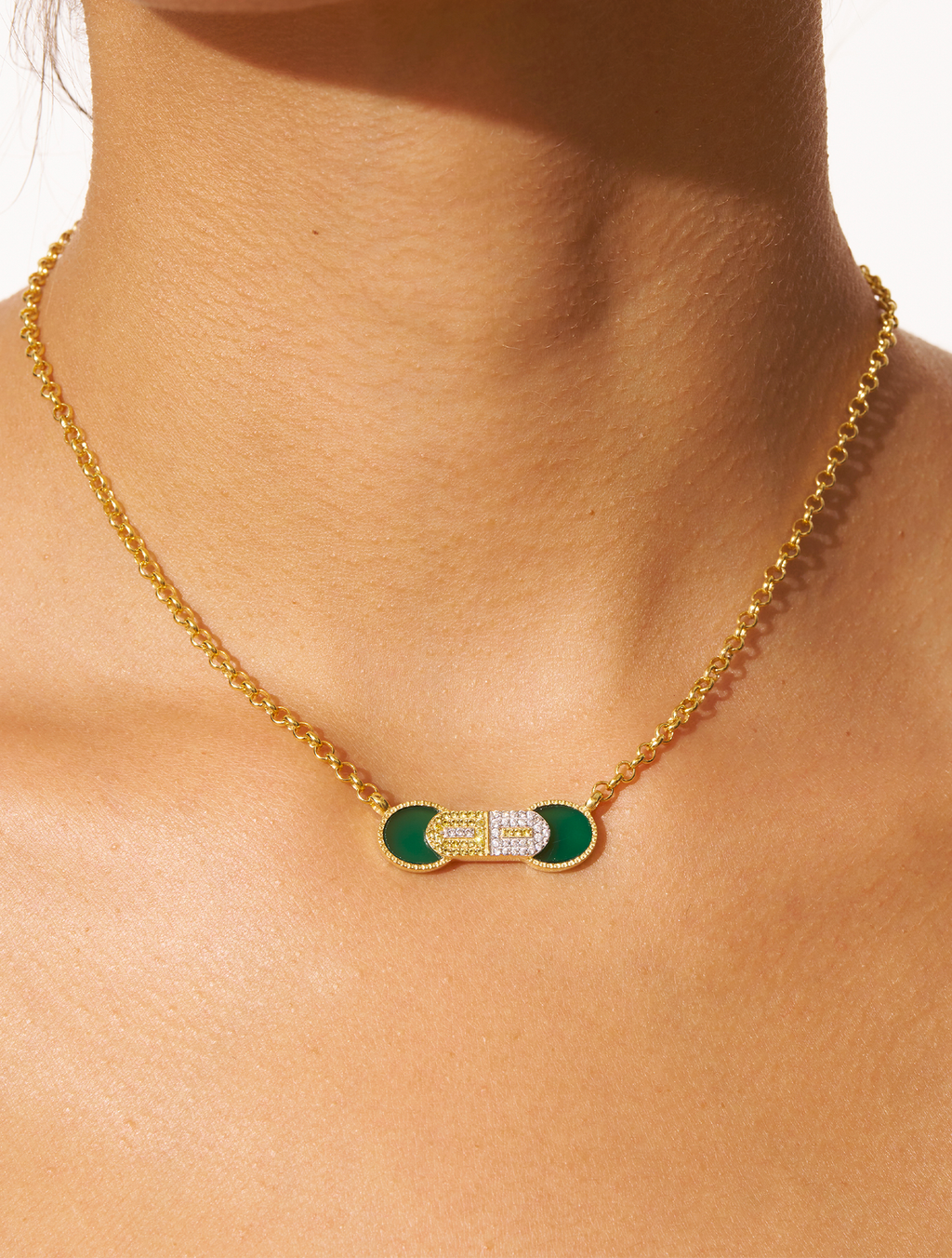 Sinae Necklace - Green Onyx - alternate view