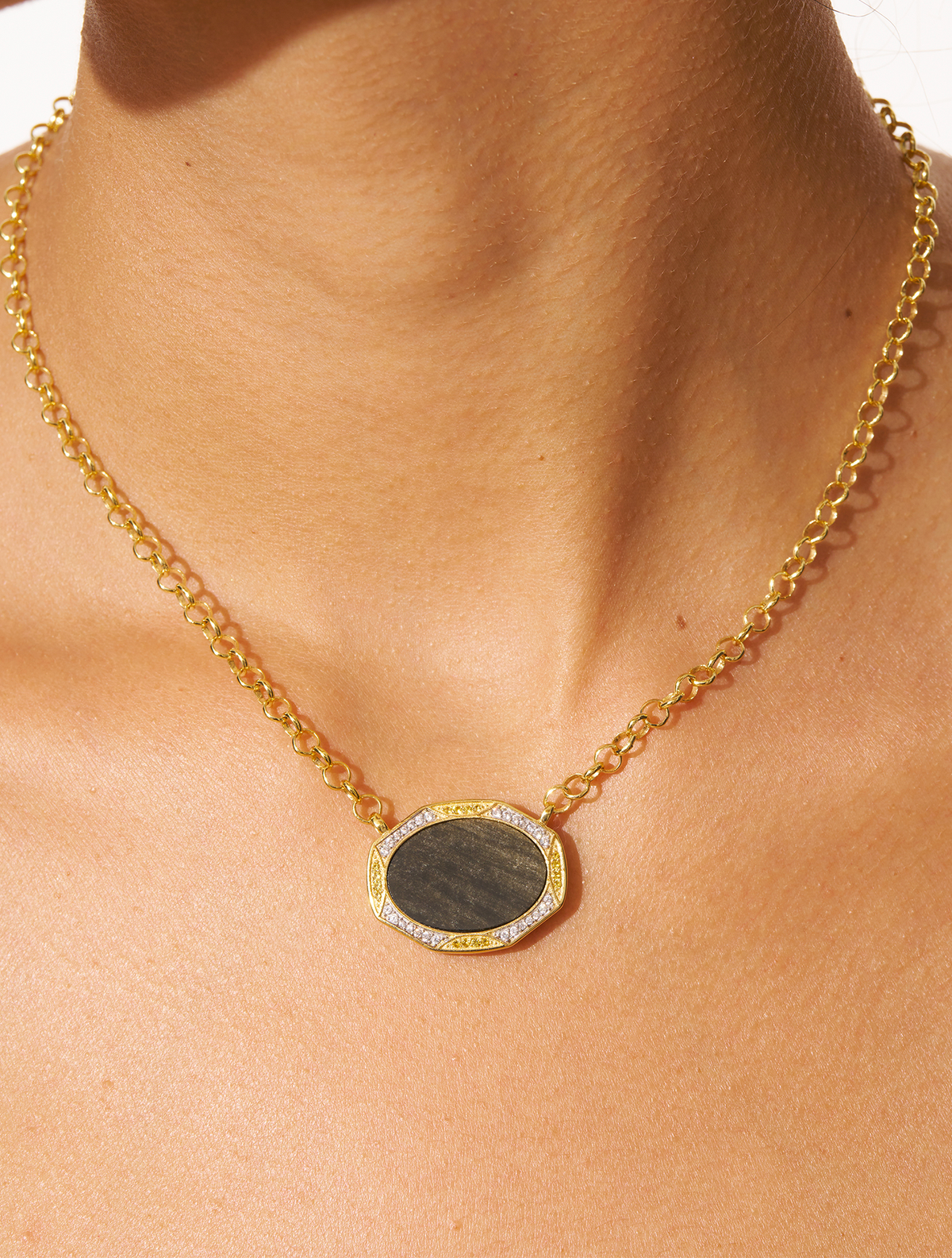 Sinaï Necklace - Golden Obsidienne - alternate view