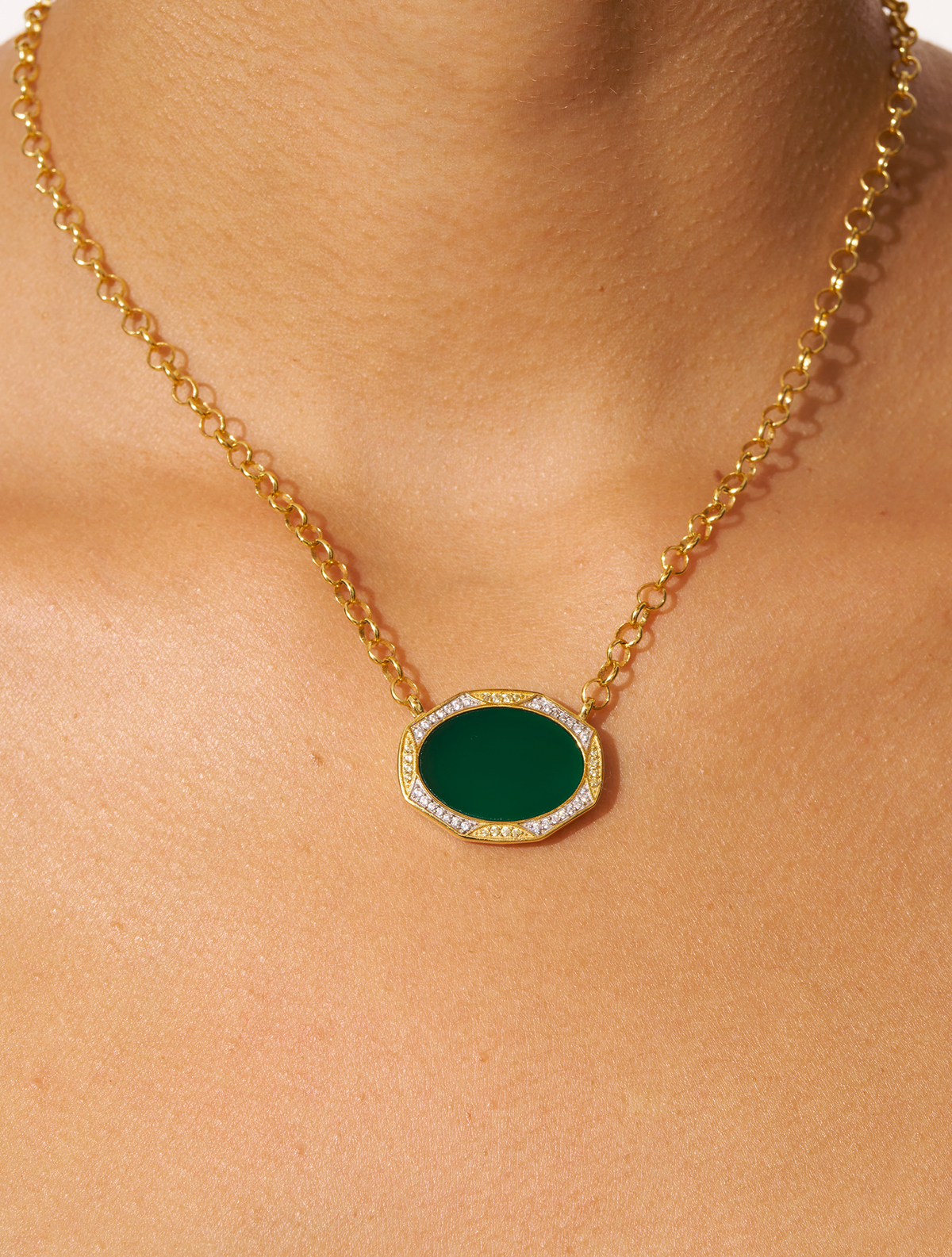 Sinaï Necklace - Green Onyx - alternate view