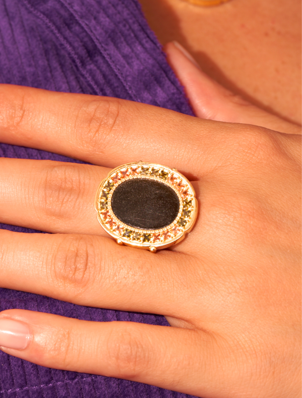 Hera Ring - Golden Obsidienne - alternate view
