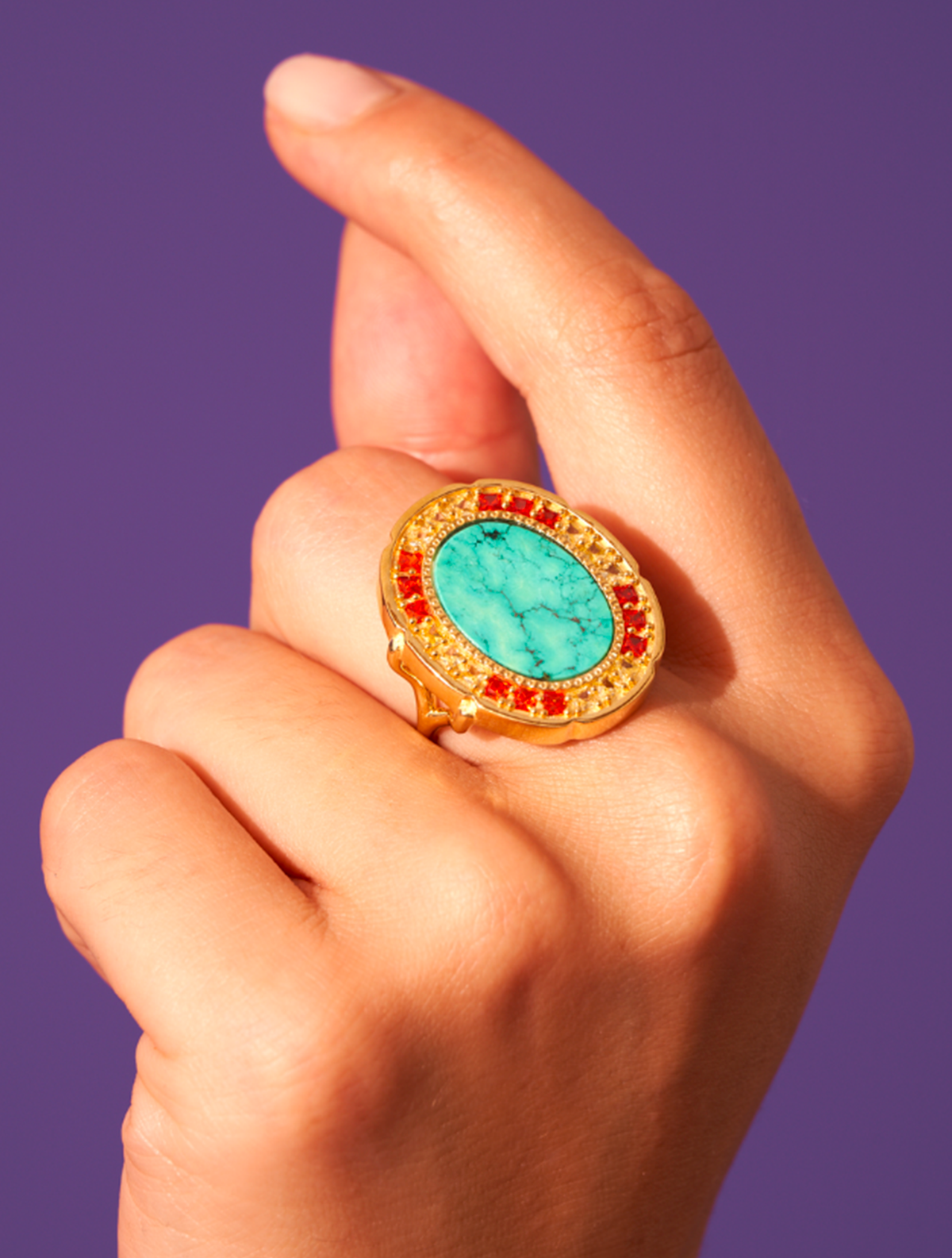 Hera Ring - Turquoise - alternate view