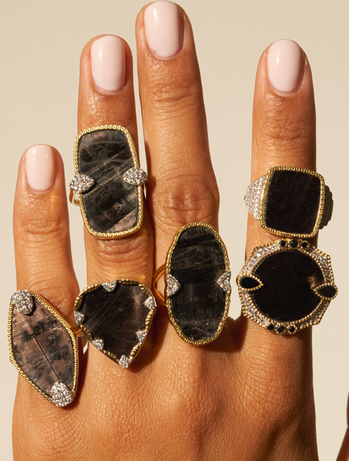 Janih Ring - Textured Onyx - detail view