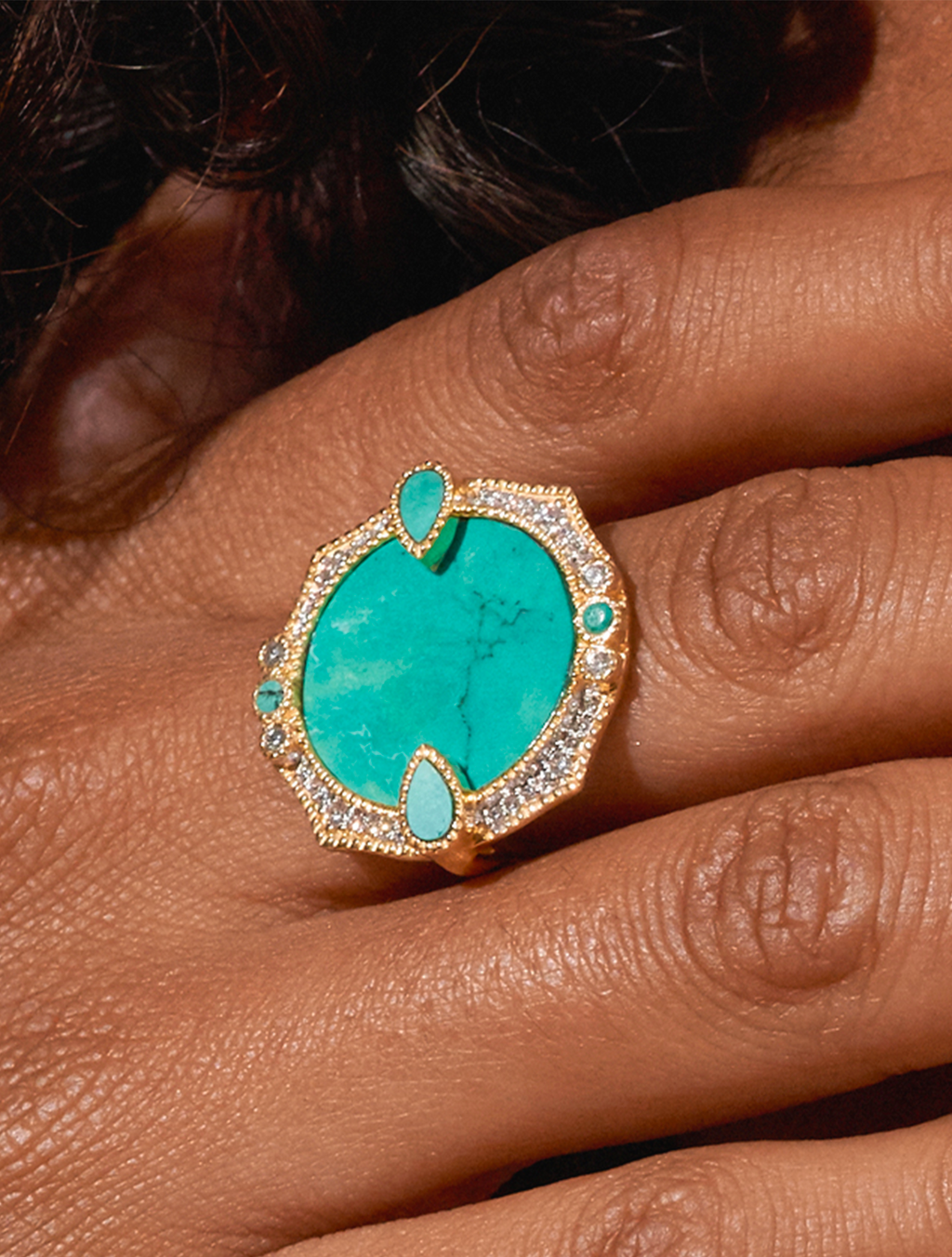 Janih Ring - Turquoise - alternate view